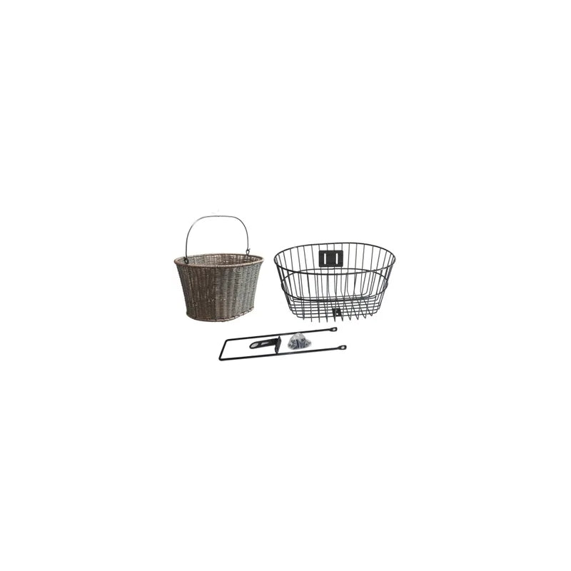 Basket Combo Whicker Fixed Front With Stay For Quill Stem Blk