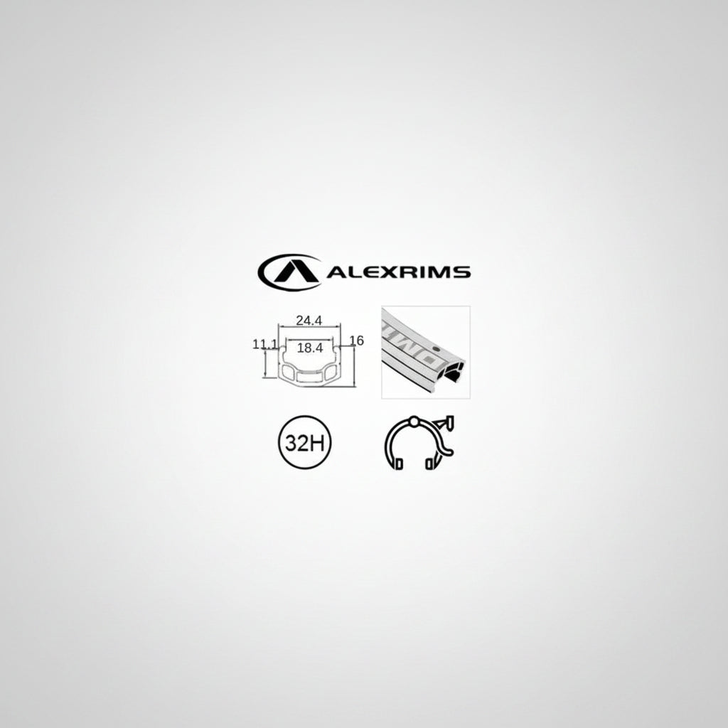 Rim 700C/29 Alex DM-18 D/w Eyeleted Silver W/msw And Wear Indicator 32H (622 X 18 @600G) A/v