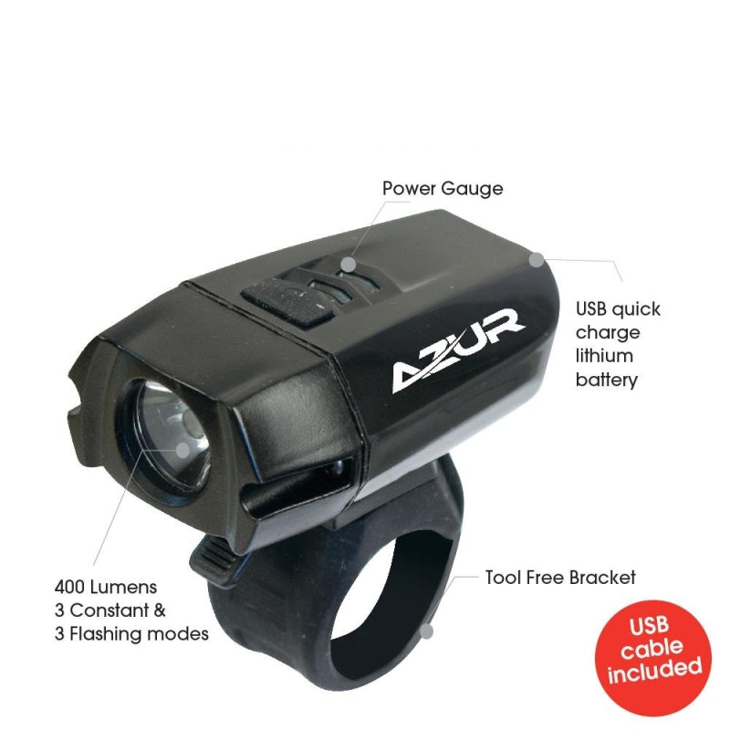 Azur Cameo 400 Lumen Usb Front Light