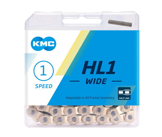 Chain Kmc HL1 Wide Half Link Chain 1/2 X 1/8 X 112L Silver