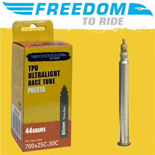 Freedom Tpu Ultralight 44G Race Tube 700X25-30C 60MM Threadless Black Valve