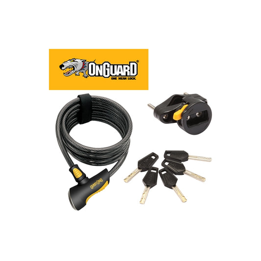 On Guard Cable Coil Lock Doberman Key 185CM X 10MM