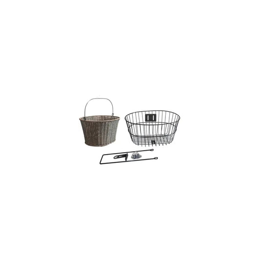 Basket Combo Whicker Fixed Front With Stay For Quill Stem Blk