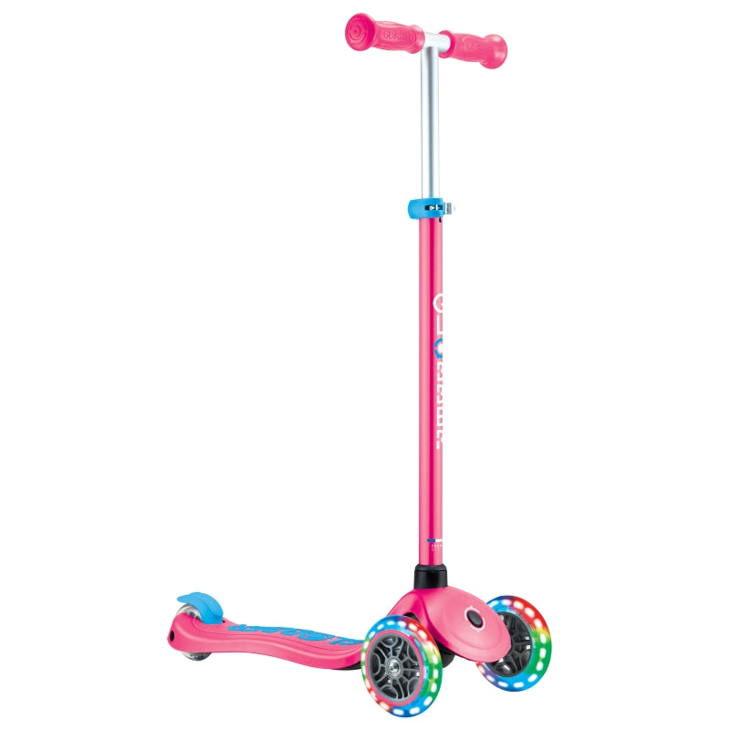Globber Primo Plus With Lights - Fuchsia Pink / Sky Blue