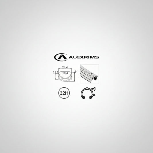 Rim 700C/29 Alex DM-18 D/w Eyeleted Silver W/msw And Wear Indicator 32H (622 X 18 @600G) A/v