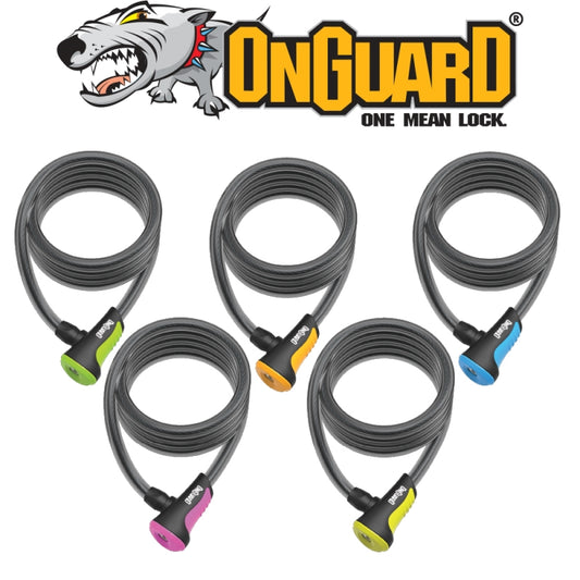 On Guard Cable Coil Lock Neon Key 120CM X 8MM